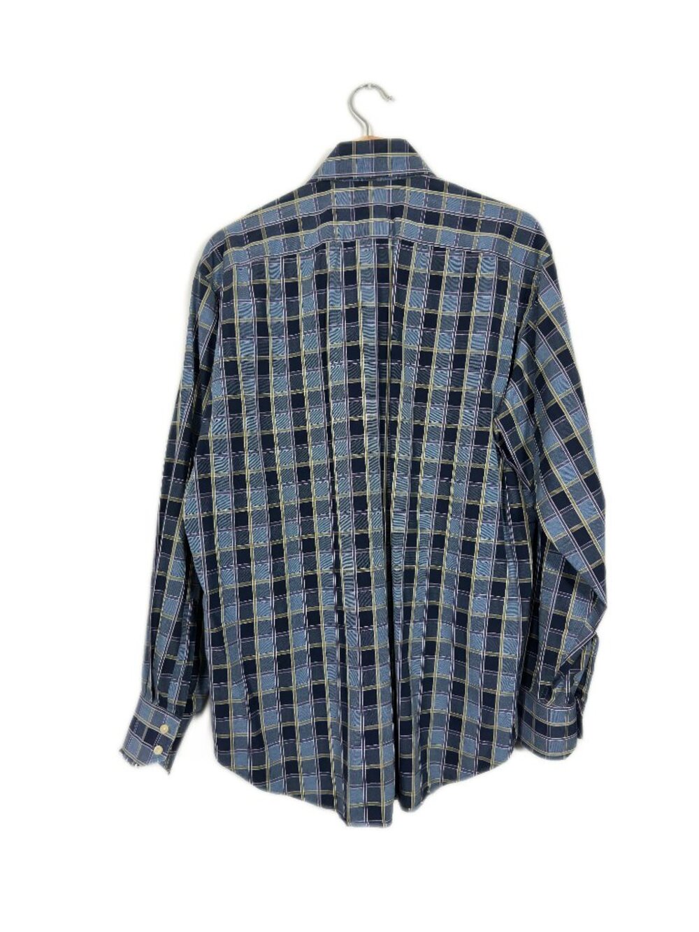 Tailorbyrd Mens Plaid Button Front Shirt Large Blue Cotton Business Casual Prep - Picture 2 of 8